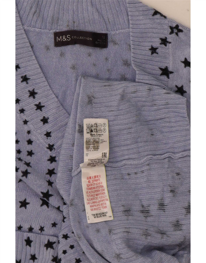 Marks & Spencer Damen-Pullover mit V-Ausschnitt, Gr. 12, Mittelblau