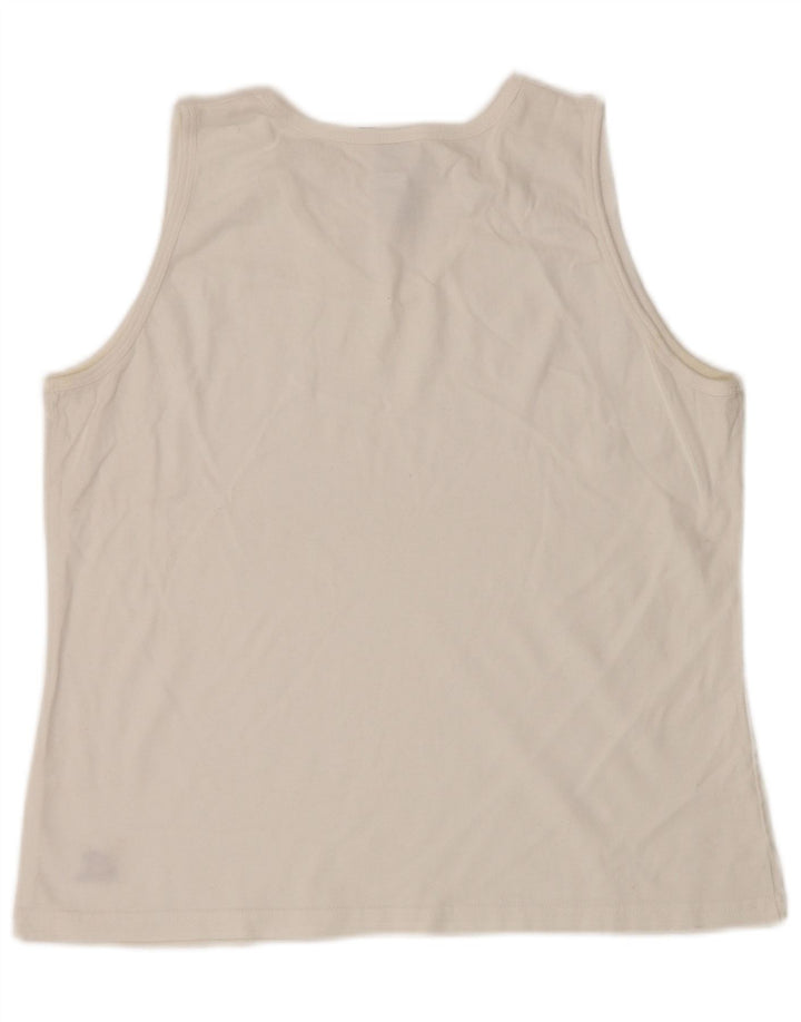 RUSSELL ATHLETIC Damen-Trägershirt UK 16 Large Weiße Baumwolle