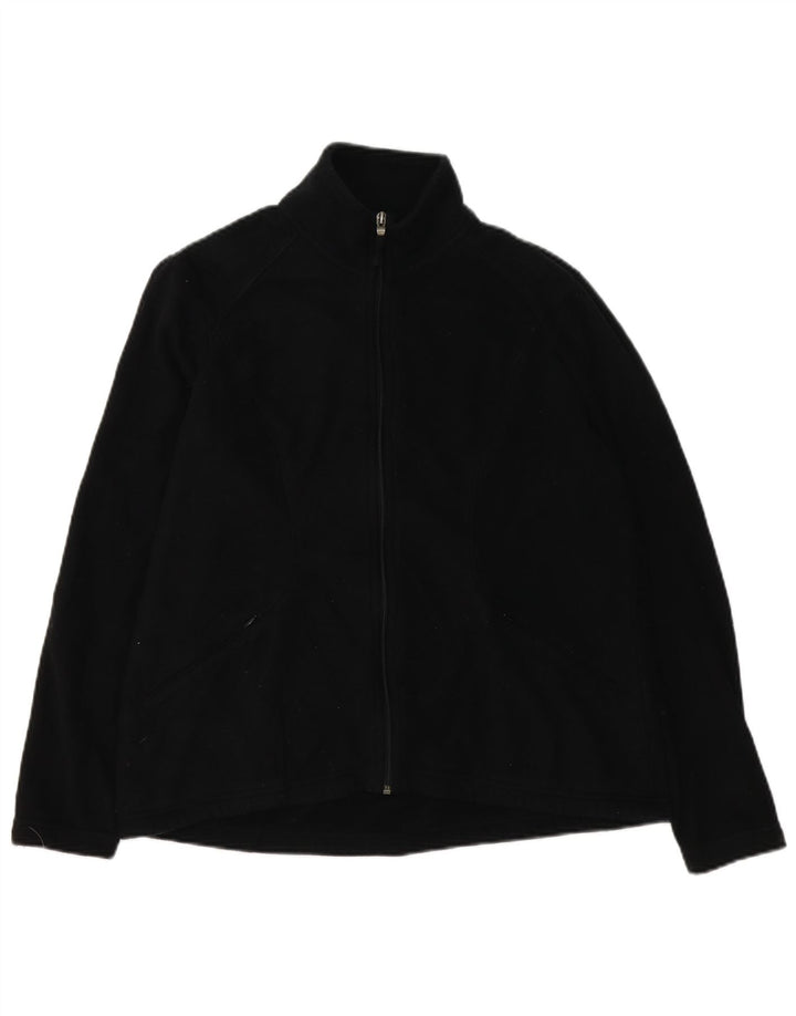 Marks & Spencer Damen Fleecejacke UK 16 Large Schwarz Polyester