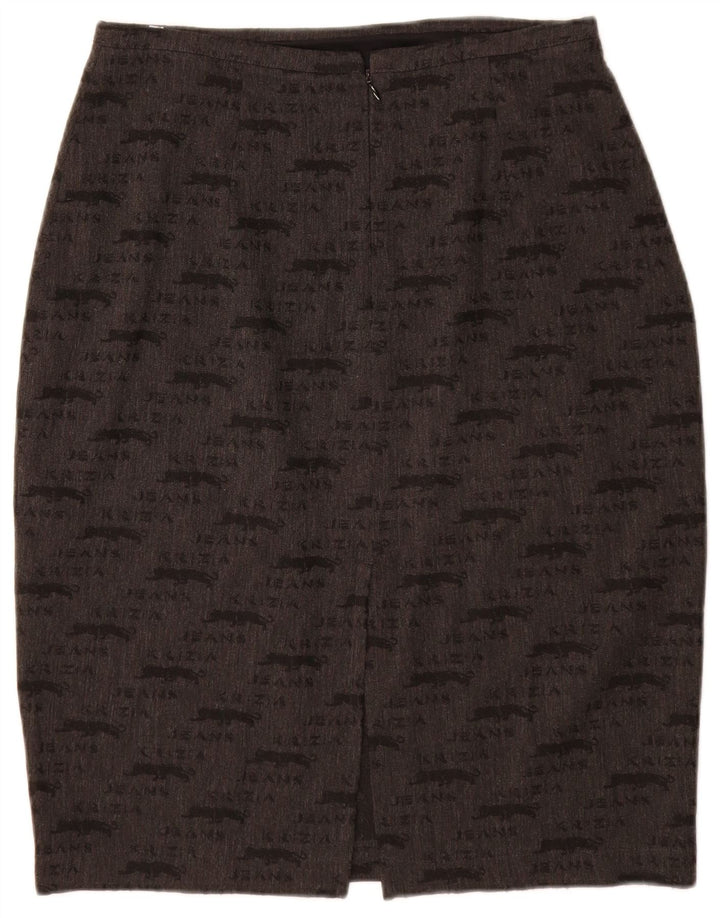 KRIZIA JEANS Grafischer Bleistiftrock für Damen, UK 12, Mittel W28, Grau