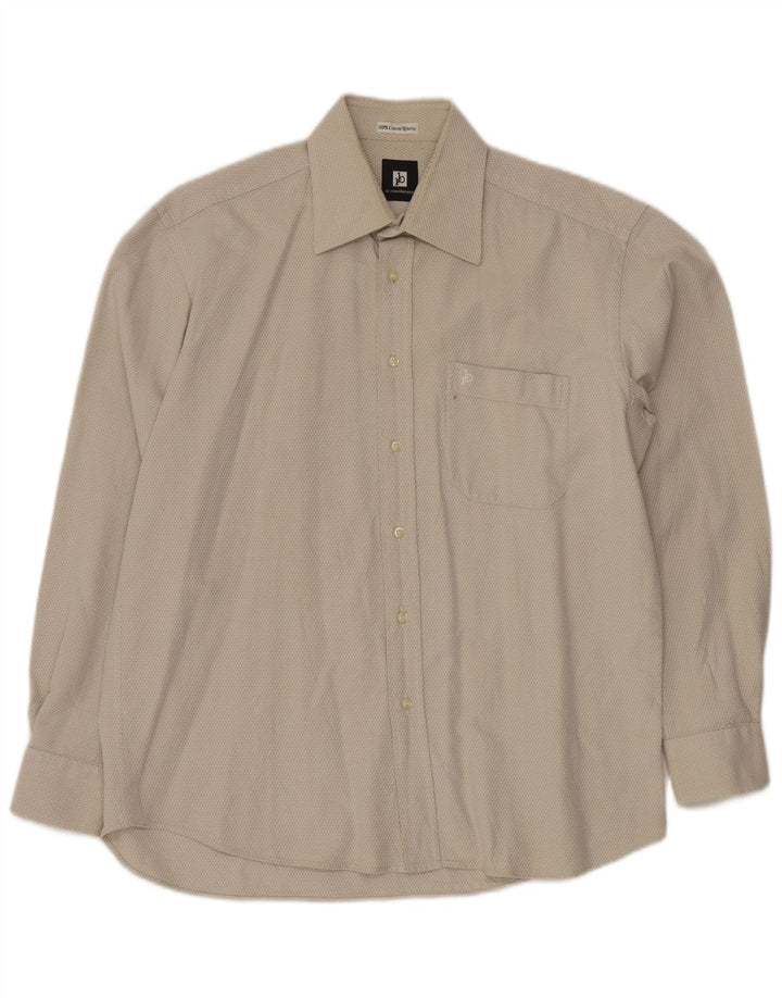 ROCCOBAROCCO Herrenhemd Größe 41 16 Große beige Baumwolle