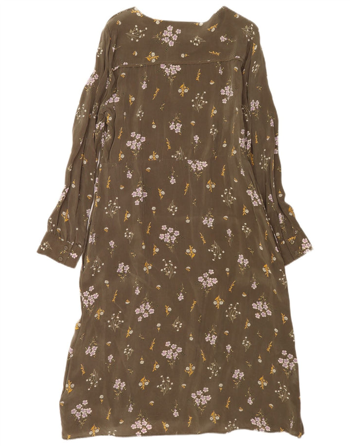 Marks & Spencer Damen Per Una Langarm-Etuikleid UK 14 Large Grün