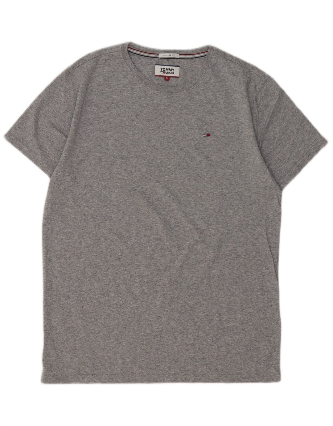 TOMMY HILFIGER Herren Regular Fit T-Shirt Top Small Grau Baumwolle