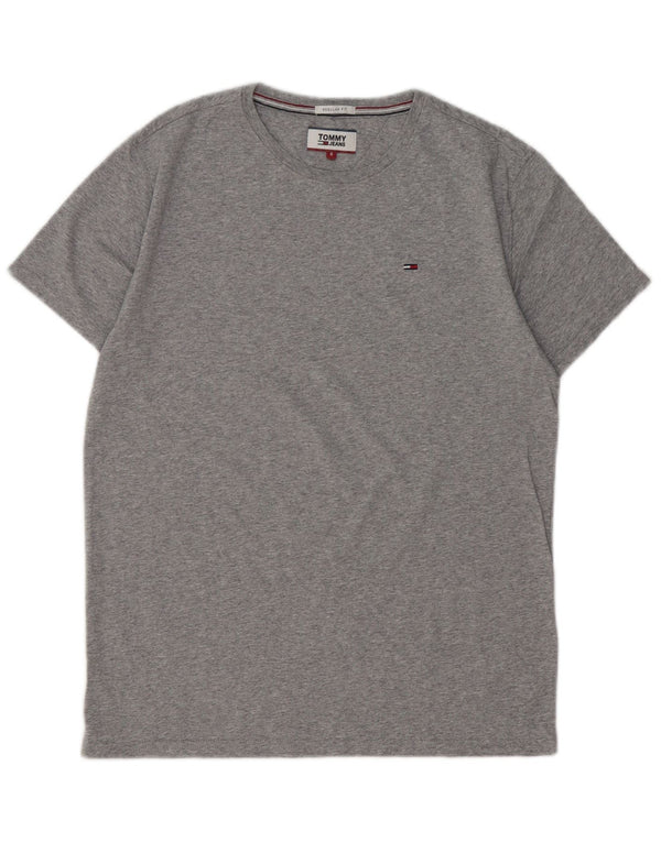 TOMMY HILFIGER Herren Regular Fit T-Shirt Top Small Grau Baumwolle