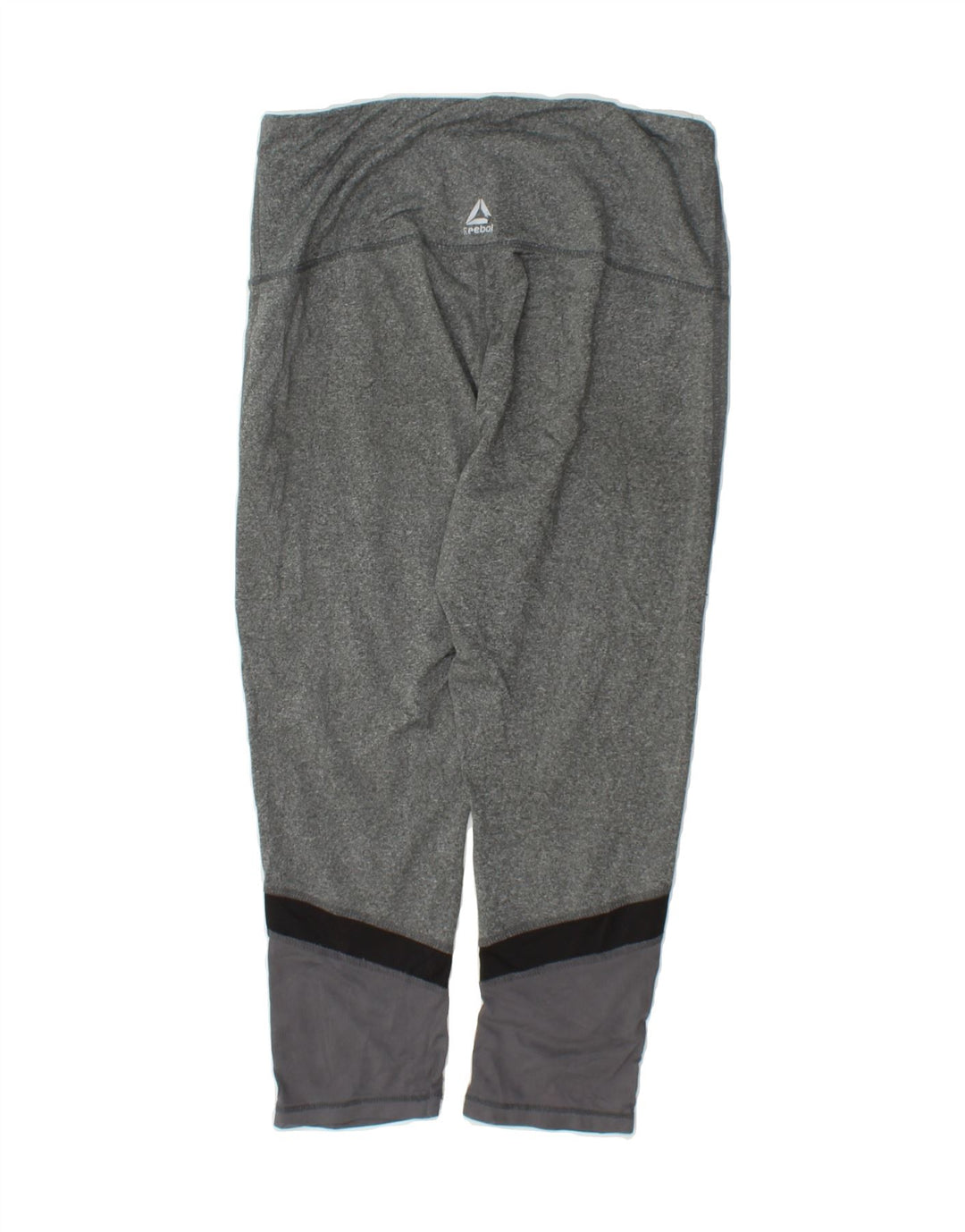 REEBOK Womens Capri Leggings UK 14 Medium Grey Colourblock Polyester Vintage Reebok and Second-Hand Reebok from Messina Hembry 