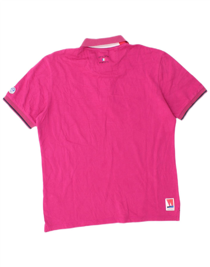 North Sails Herren-Poloshirt mit Grafik, Größe S, rosa Baumwolle