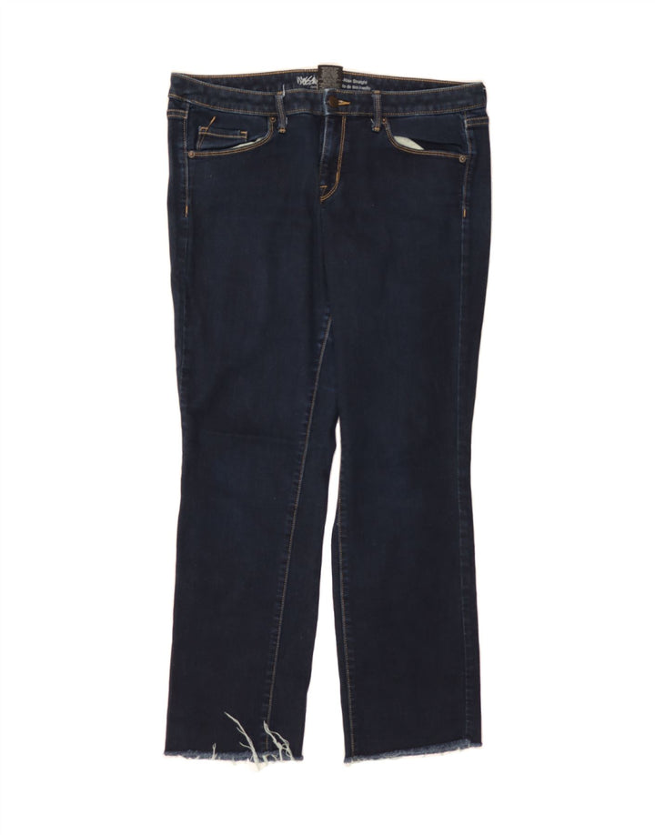 MOSSIMO Womens Mid Rise Straight Jeans US 12 Large W34 L28 Navy Blue Vintage Mossimo and Second-Hand Mossimo from Messina Hembry 