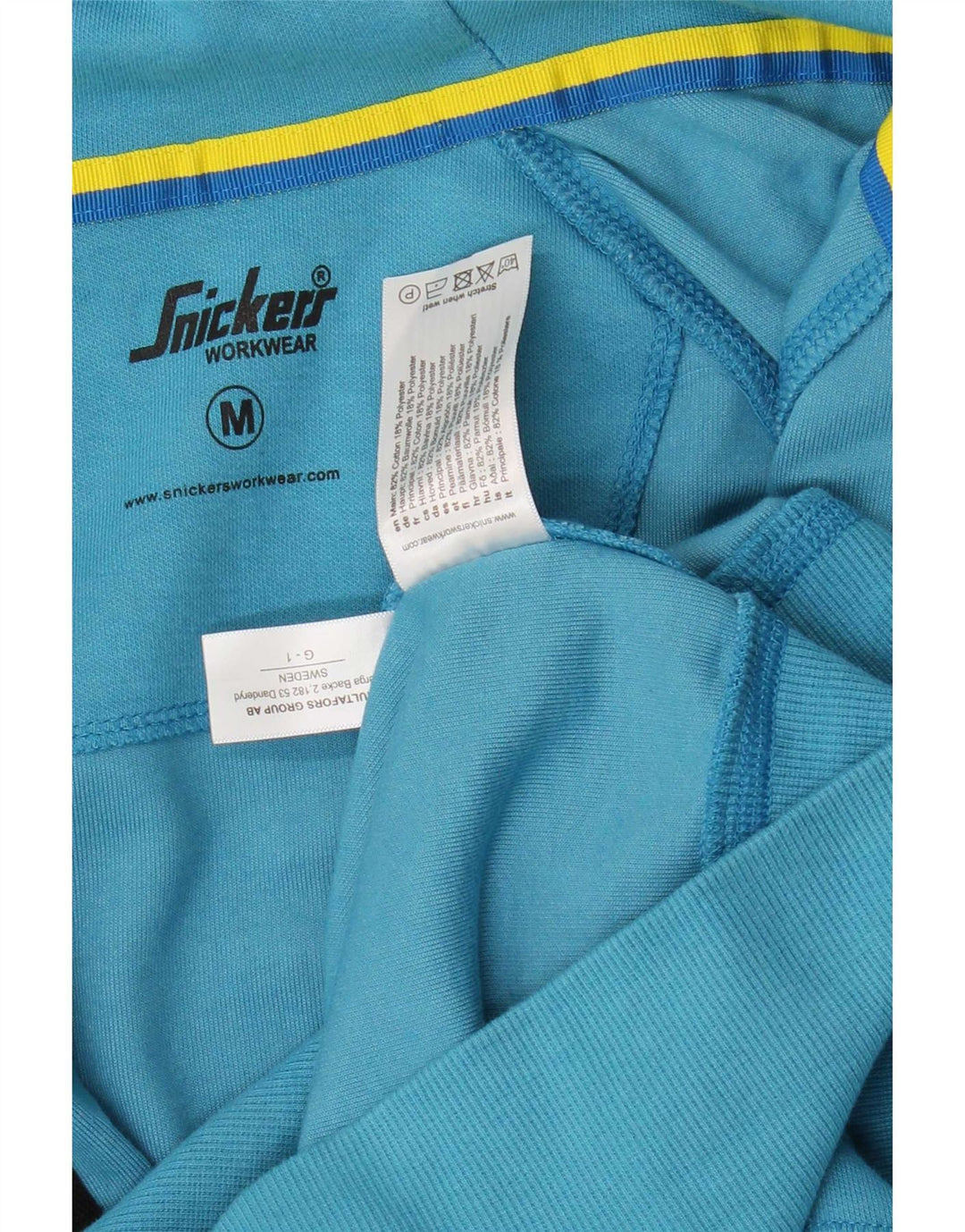 Snickers Herren-Kapuzenpullover mit grafischem Reißverschluss, mittelblaue Baumwolle