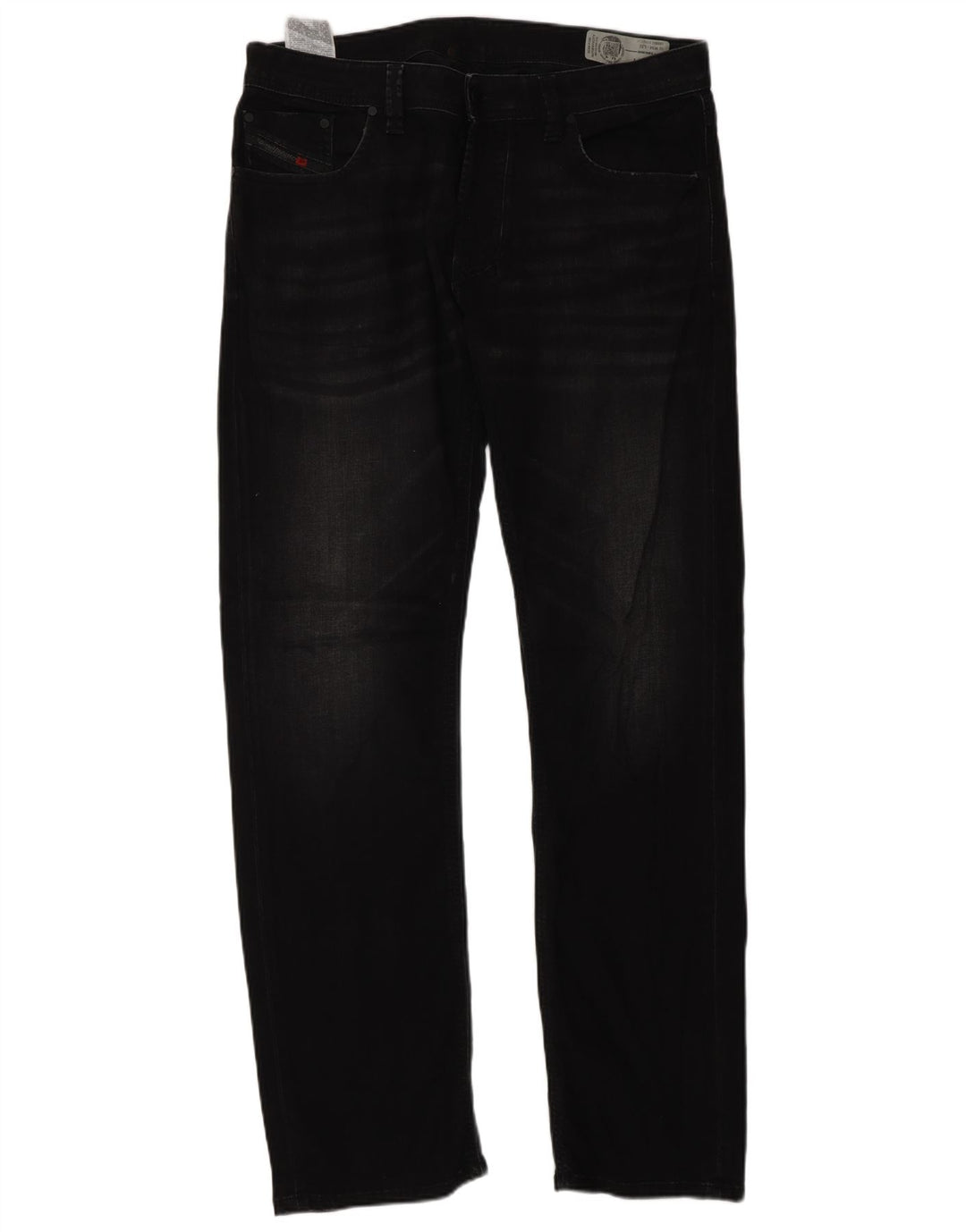 Diesel Herren Straight Jeans W34 L32 Schwarze Baumwolle