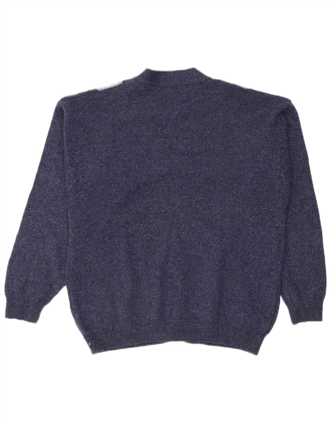 Vintage Herren Cardigan Pullover XL Marineblau Argyle/Diamond Wool
