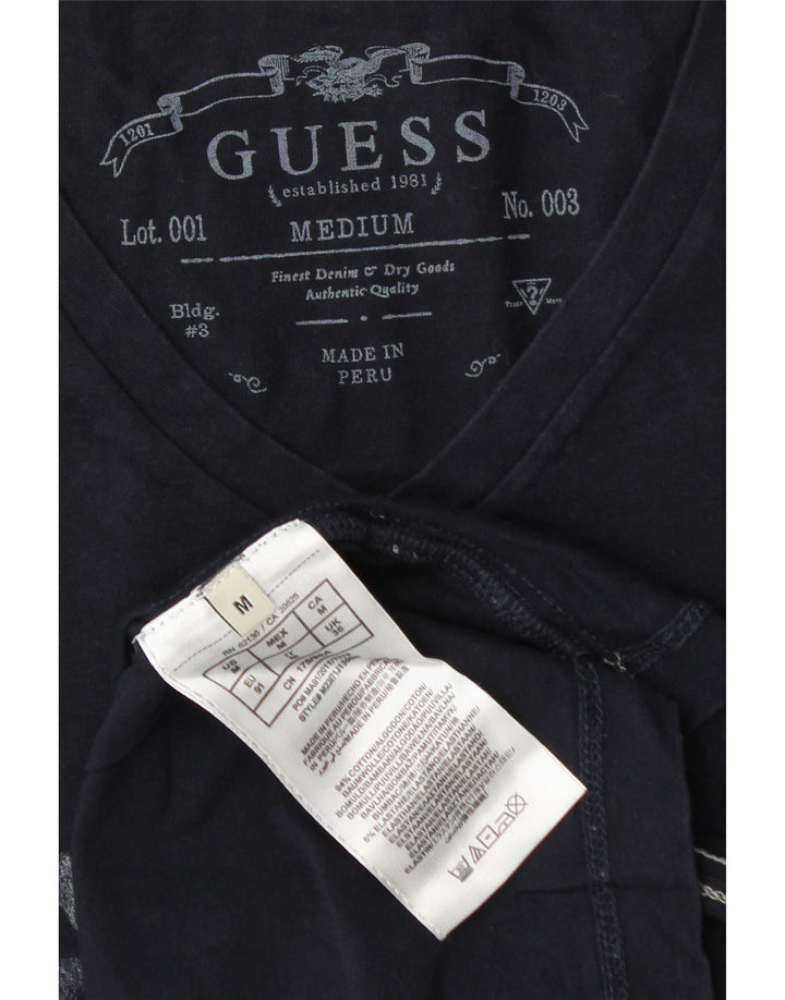 Guess Herren-T-Shirt mit Grafik, mittlere Marineblau-Baumwolle