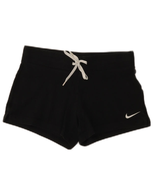 Nike Damen Sportshorts UK 10 Small Schwarz Baumwolle