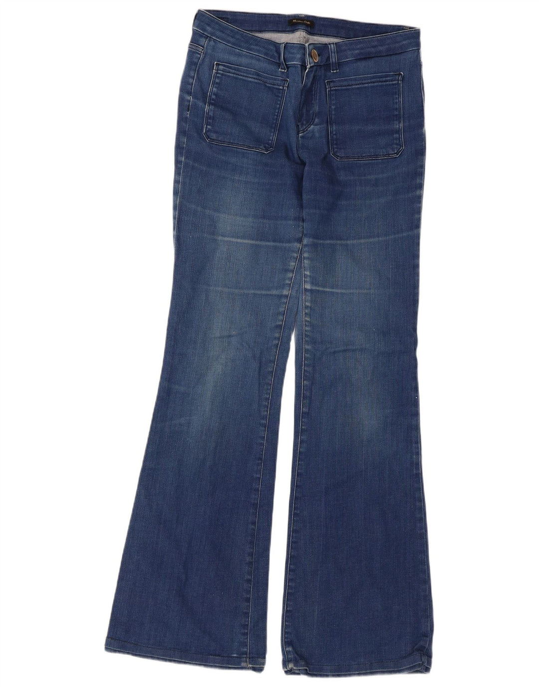 Massimo Dutti Damen Schlagjeans EU 40 Mittel W30 L33 Blaue Baumwolle