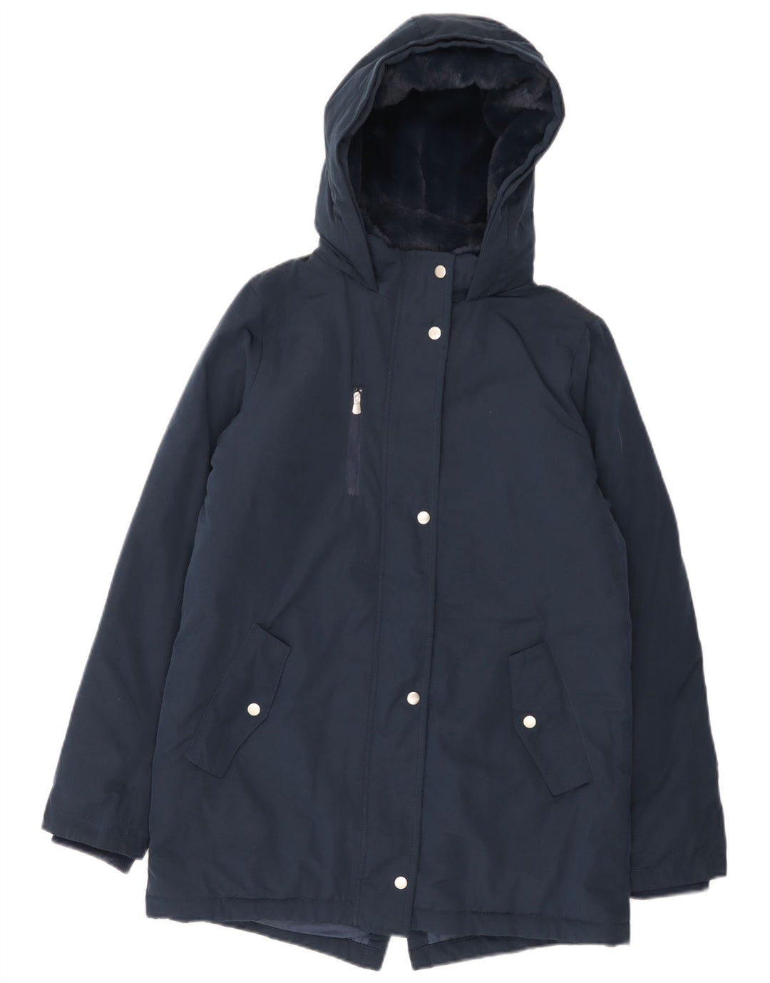 Marks & Spencer Mädchen-Parka mit Kapuze, 13–14 Jahre, Marineblau