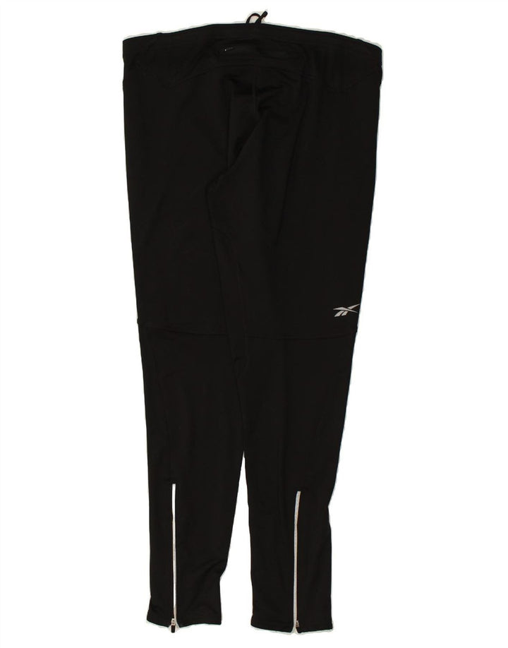 REEBOK Womens Tracksuit Trousers UK 14 Large Black Polyester | Vintage Reebok | Thrift | Second-Hand Reebok | Used Clothing | Messina Hembry 