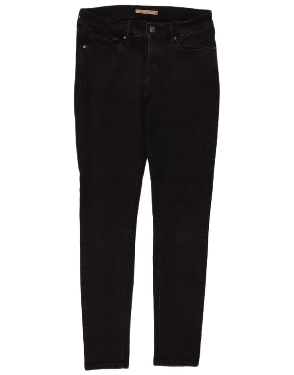 Levi's Damen 711 Skinny Jeans W28 L30 Schwarze Baumwolle