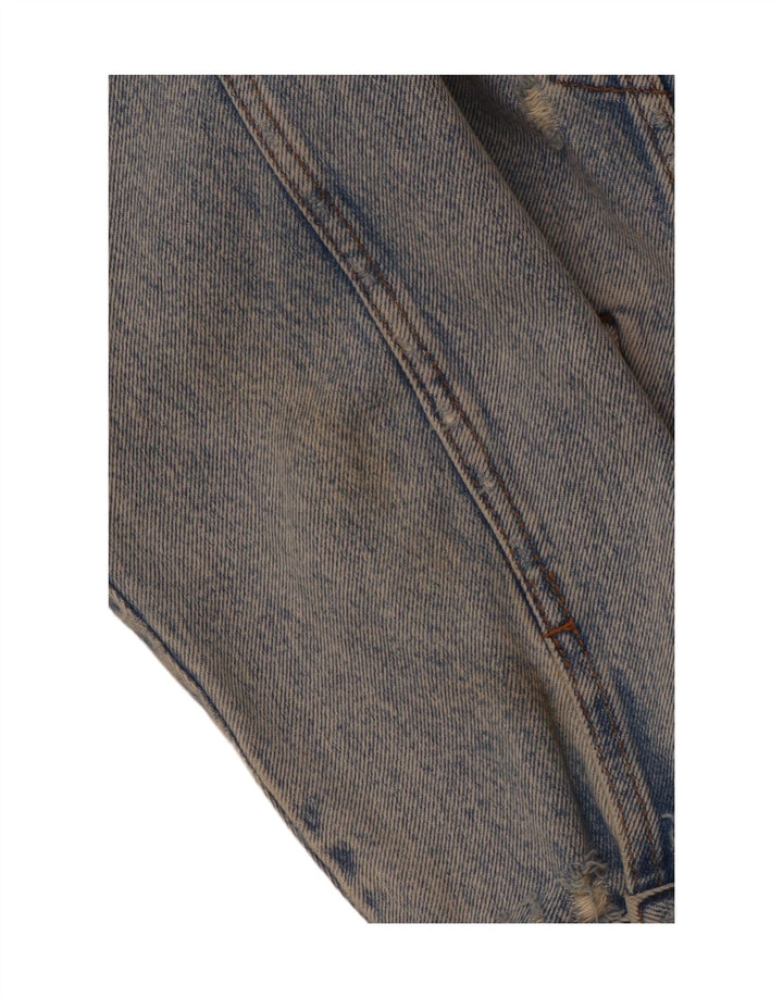 ZARA Herren Distressed Jeansjacke UK 38 Mittelblaue Baumwolle