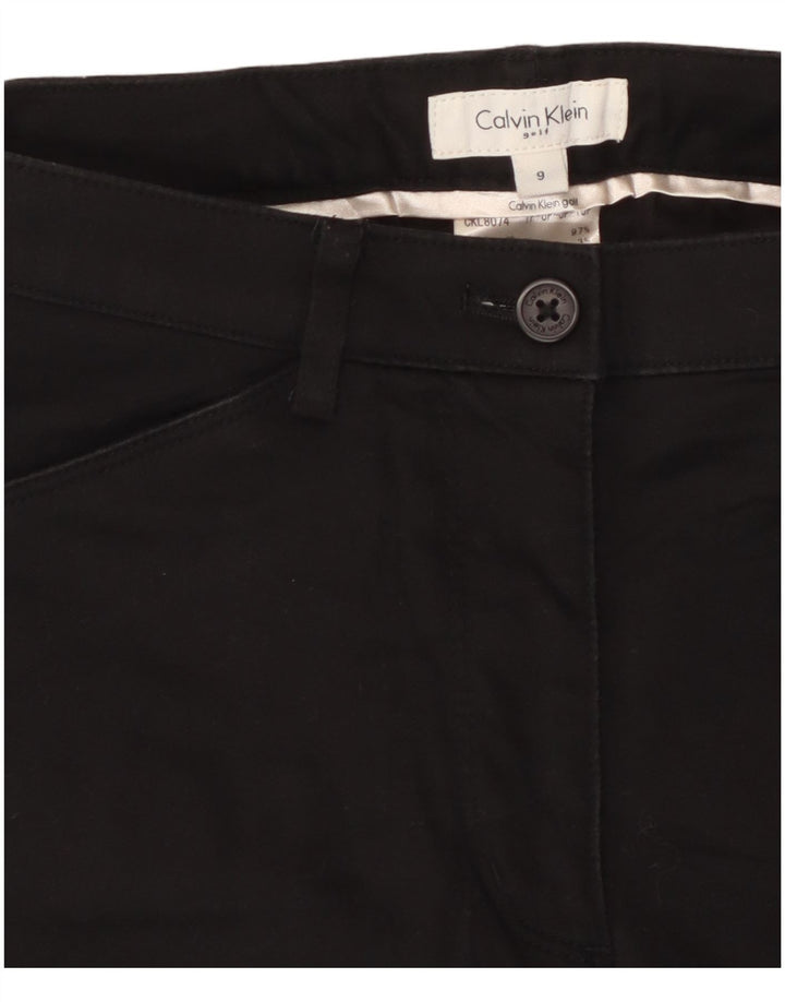 CALVIN KLEIN Damen Slim Cargohose US 9 Medium W28 L26 Schwarze Baumwolle