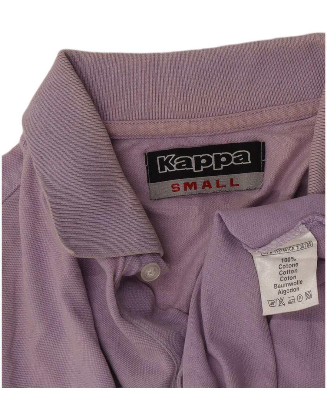 Kappa Herren Poloshirt Small Lila Baumwolle