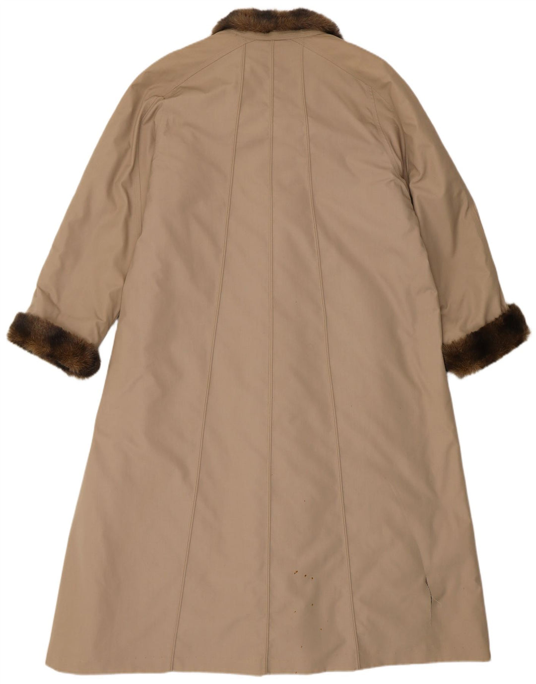 VINTAGE Damen Übergroßer Kunstpelzmantel EU 40 Mittelbeiges Polyester