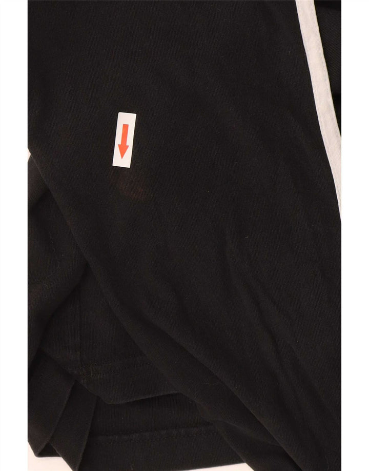 Adidas Herren-Top, langärmelig, mittelschwarz, Colourblock-Baumwolle