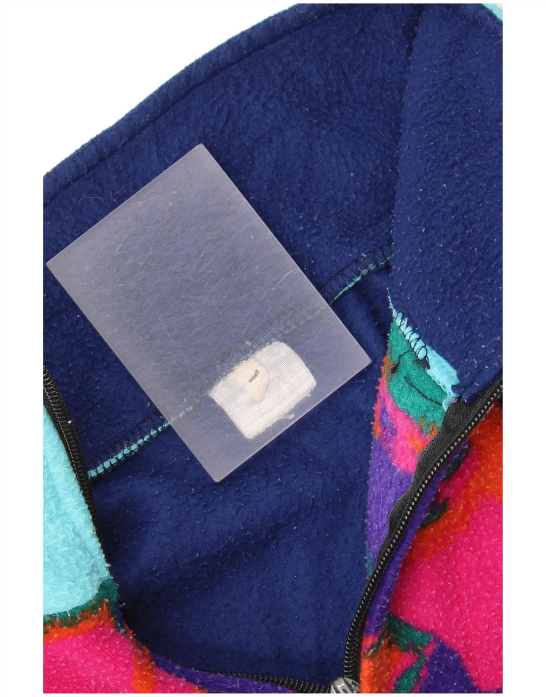 VINTAGE Herren-Fleecepullover mit Reißverschluss am Hals, groß, marineblau, Camouflage