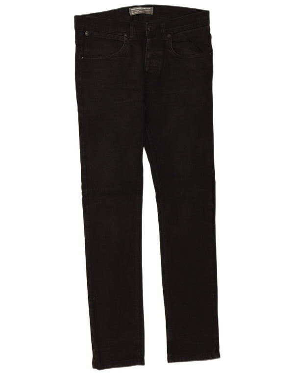French Connection Slim-Jeans für Herren, W32, L32, schwarze Baumwolle