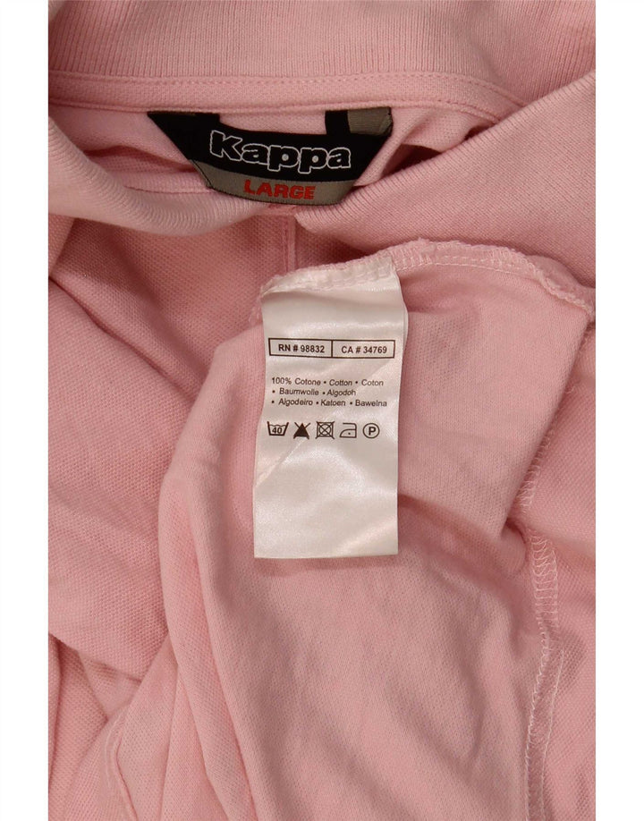 Kappa Herren-Poloshirt, groß, rosa Baumwolle