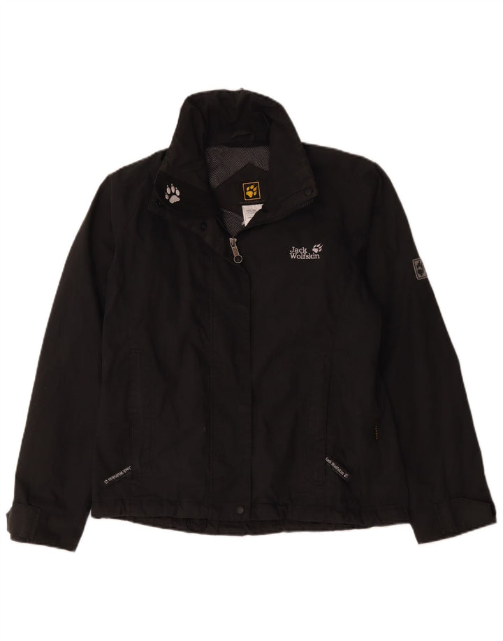 Jack Wolfskin Damen Regenjacke UK 12/14 Mittelschwarzes Polyester