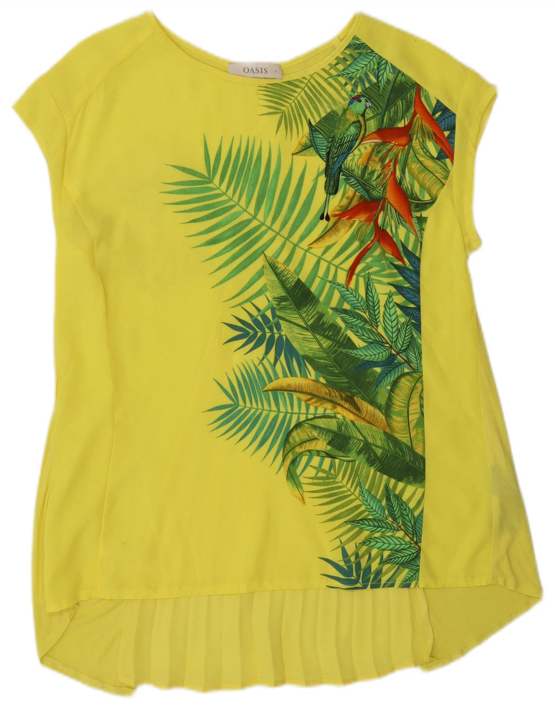 Oasis Damen Tunika-Oberteil UK 10 Small Gelbes Blumenmuster aus Polyester