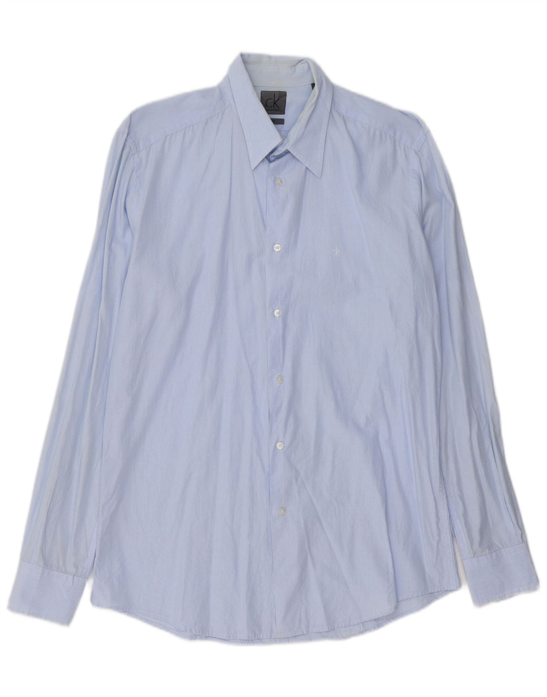 CALVIN KLEIN Herren Slim Fit Hemd Große blaue Nadelstreifen