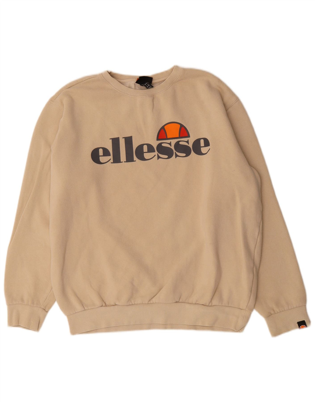 Ellesse Herren Grafik-Sweatshirt-Pullover XL Beige Baumwolle