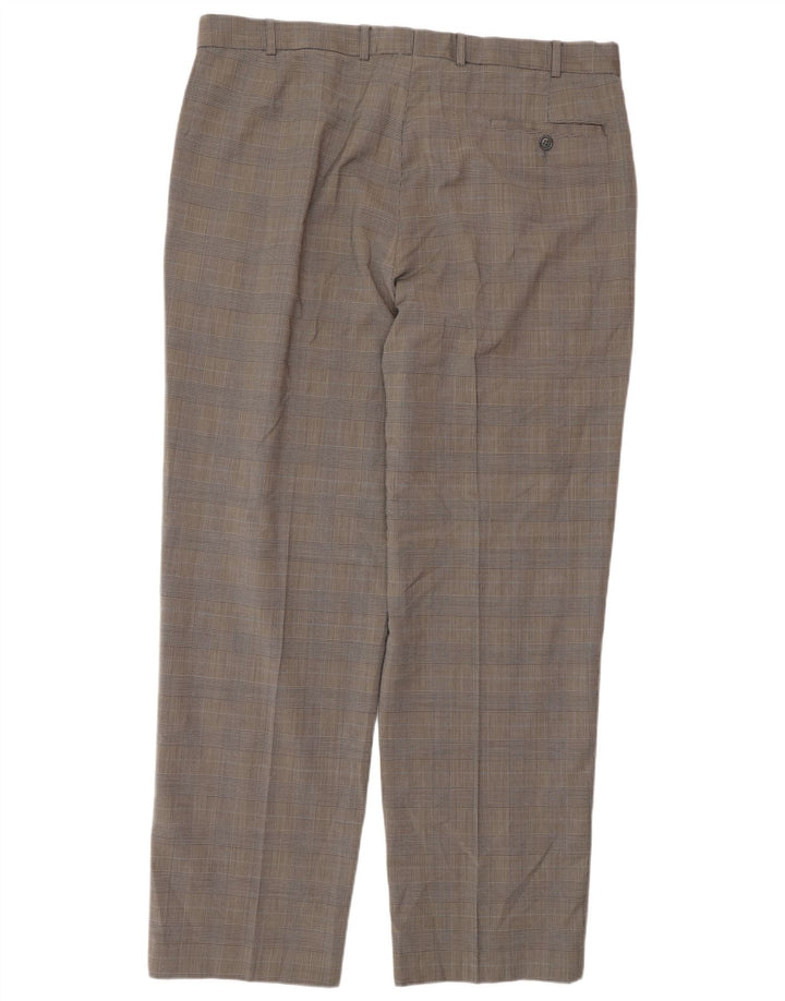 Marks & Spencer Herren-Anzughose mit maßgeschneiderter Passform, W38, L31, Schwarz mit Hahnentrittmuster