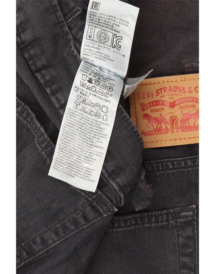 Levi's Herren-Latzhose, schmale Jeans, Größe L, W36, L28, graue Baumwolle