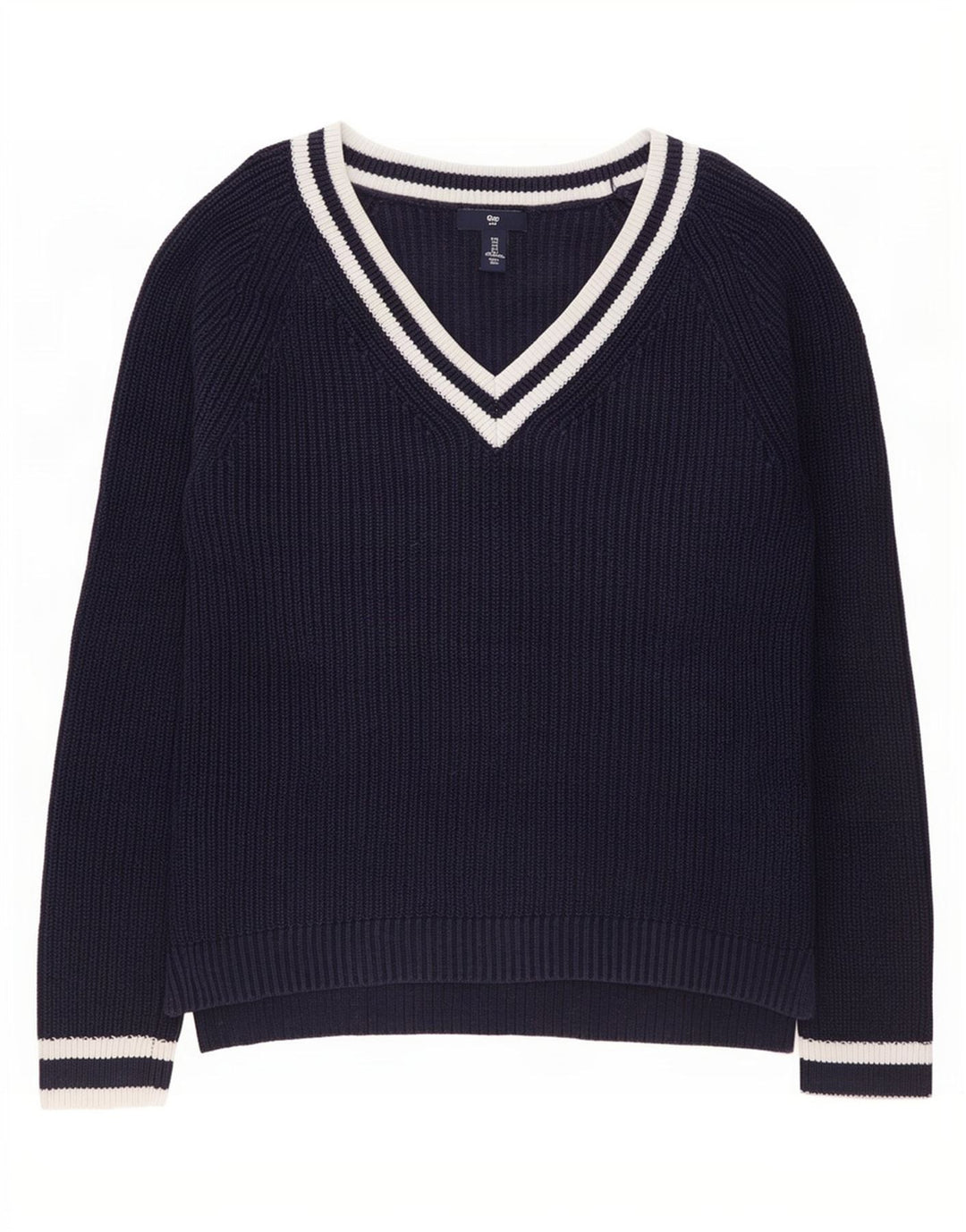 Gap Damen-Pullover mit V-Ausschnitt, Größe S, Marineblau