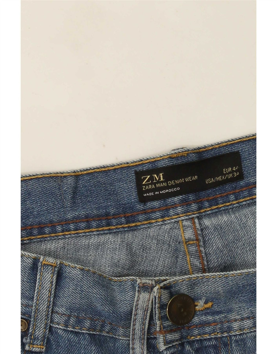 Zara Herren Straight Jeans EU 34 Large W34 L31 Blau