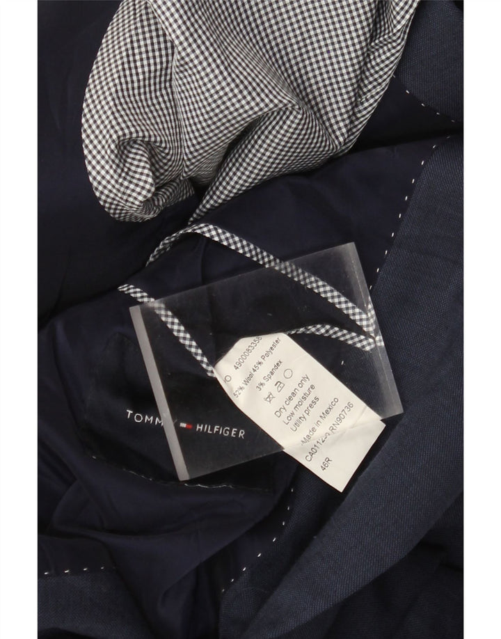 Tommy Hilfiger Herren-Blazer mit 2 Knöpfen, UK 46 3XL, marineblaue Wolle