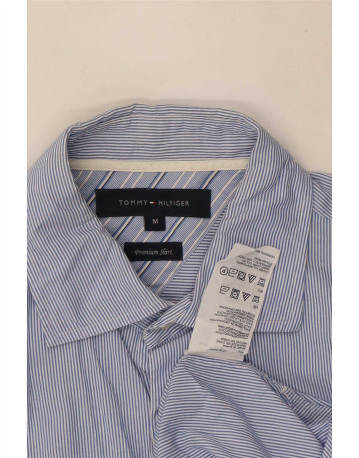 Tommy Hilfiger Herrenhemd aus mittelblauer Nadelstreifen-Baumwolle