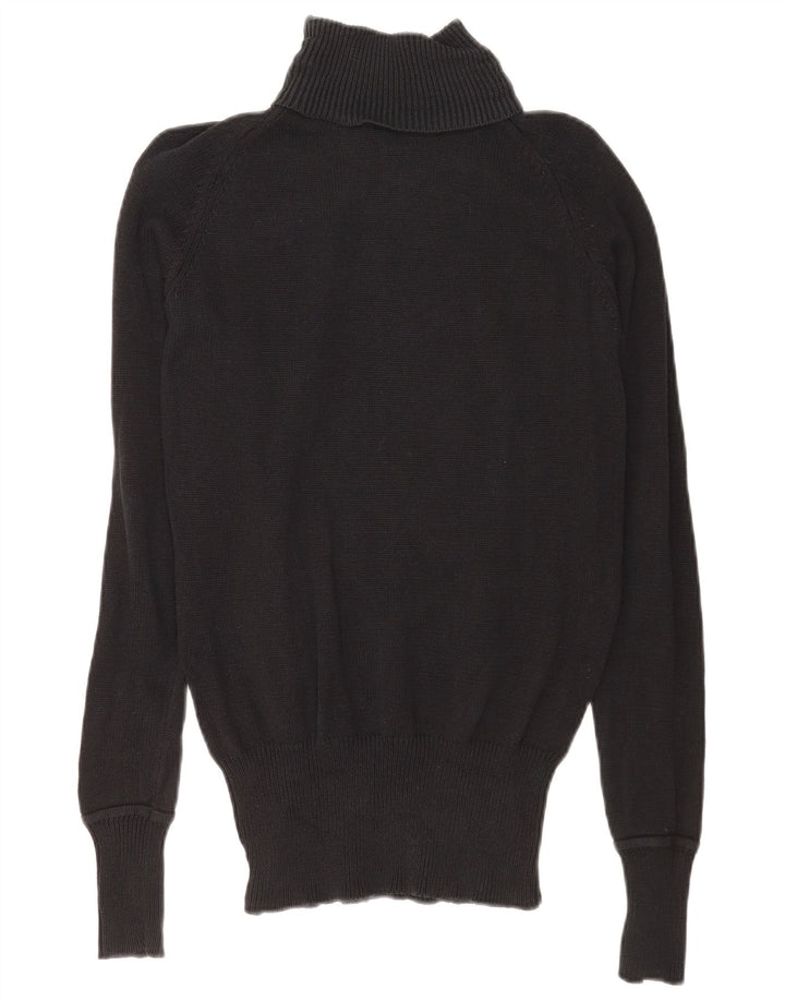 Zara Damen-Pullover mit Rollkragen, UK 14, mittelmarineblaue Baumwolle