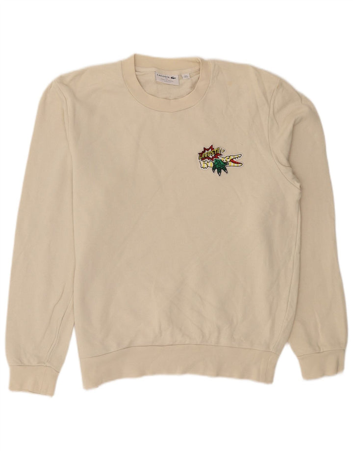 Lacoste Herren-Sweatshirt mit grafischer klassischer Passform, Größe 4, mittelbeige