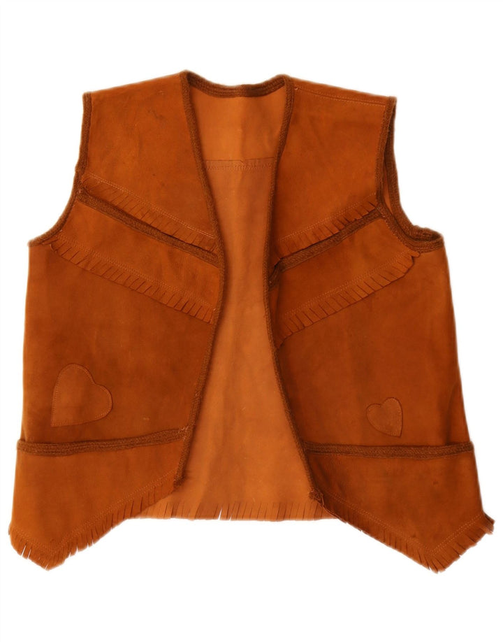 Vintage Damen Wildlederweste UK 14 Mittelbraun