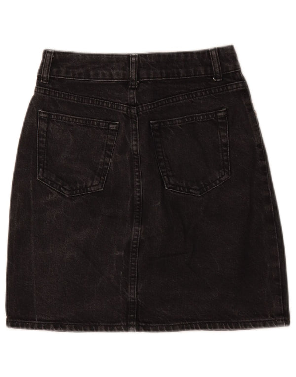 Topshop Damen Jeansrock UK 6 XS W24 Schwarz