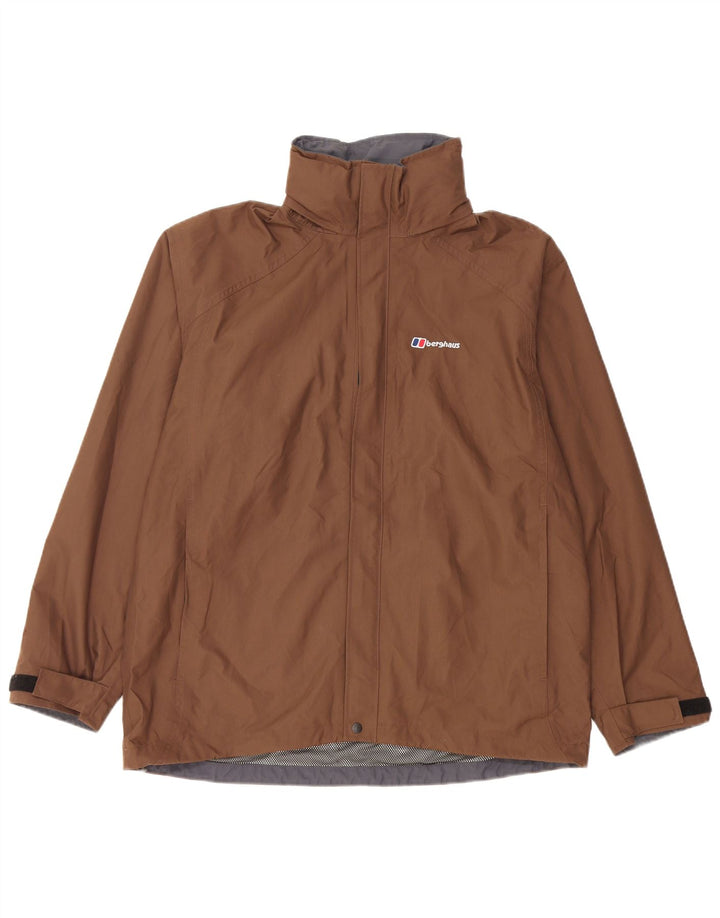 Berghaus Damen-Regenjacke mit Kapuze, UK 16, großes braunes Nylon