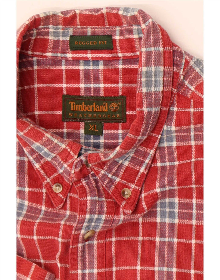 Timberland Herren Rugged Fit Kurzarmhemd XL Rot kariert