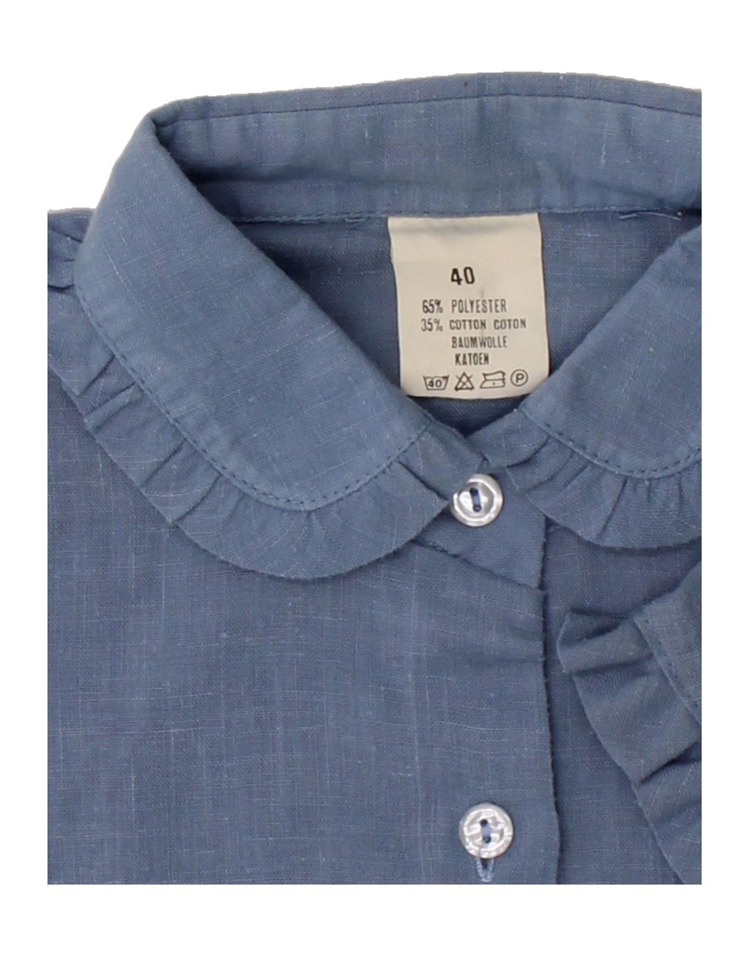 VINTAGE Womens Sleeveless Shirt Blouse IT 40 Small Blue Polyester Vintage Vintage and Second-Hand Vintage from Messina Hembry 