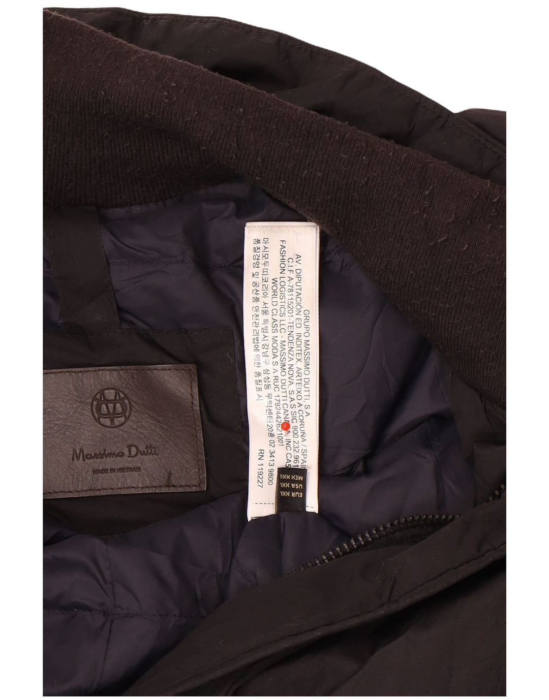 Massimo Dutti Herren gepolsterter Mantel UK 44 2XL Schwarz Polyester