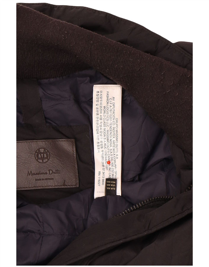 Massimo Dutti Herren gepolsterter Mantel UK 44 2XL Schwarz Polyester