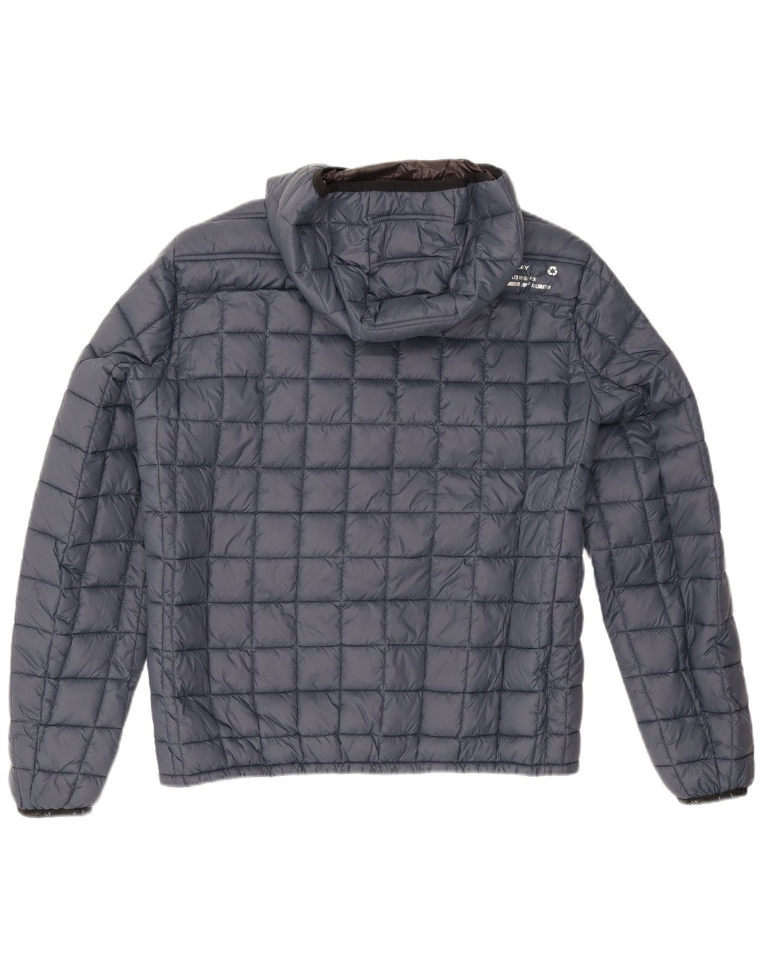 Replay Wattierte Damenjacke mit Kapuze, UK 16, Größe L, Marineblau, Polyamid