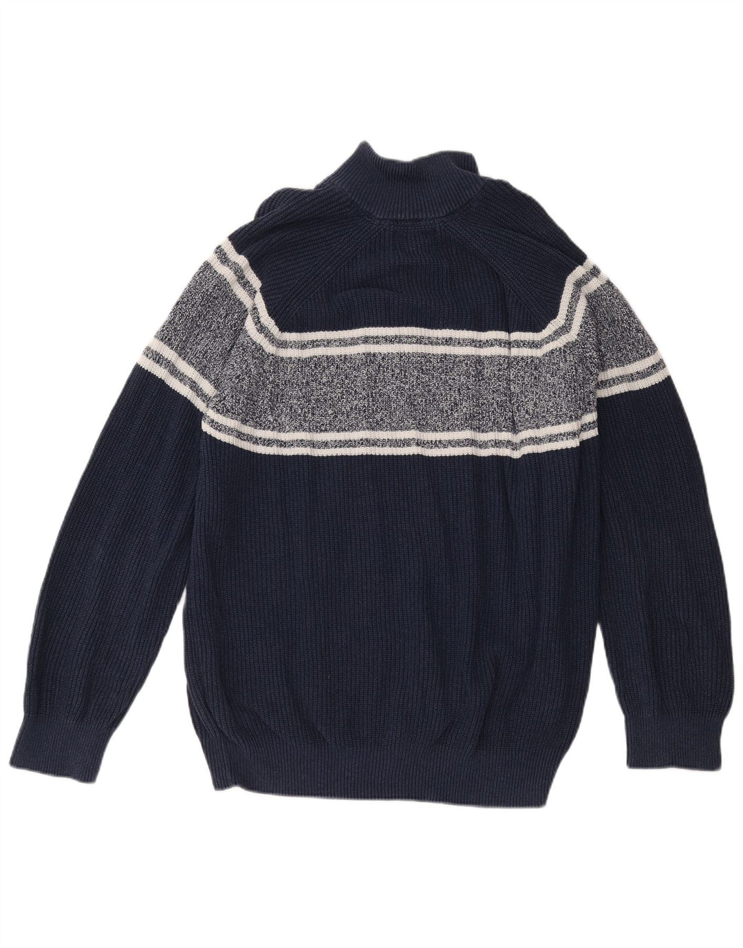Marks & Spencer Herren-Pullover mit Knopfkragen, 2XL, Marineblau, Farbblock