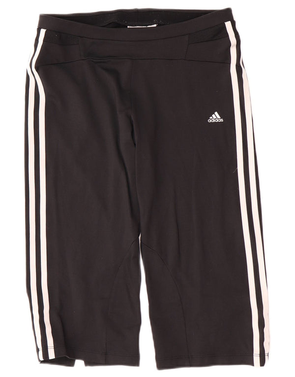 Adidas Damen Capri-Trainingshose UK 12 Mittelschwarzes Nylon